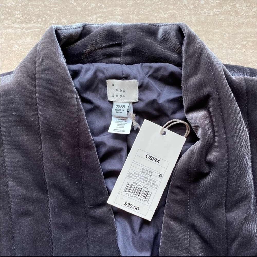A new day osfm charcoal gray velvet jacket - Picture 3 of 9